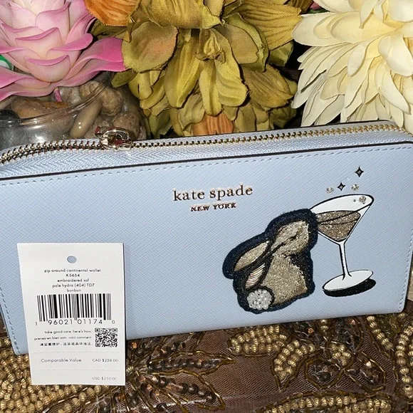 Colectebel🐇🍸 Kate Spade New York Bunbun Bunny Zip Around Continental Wal… - Picture 13 of 13